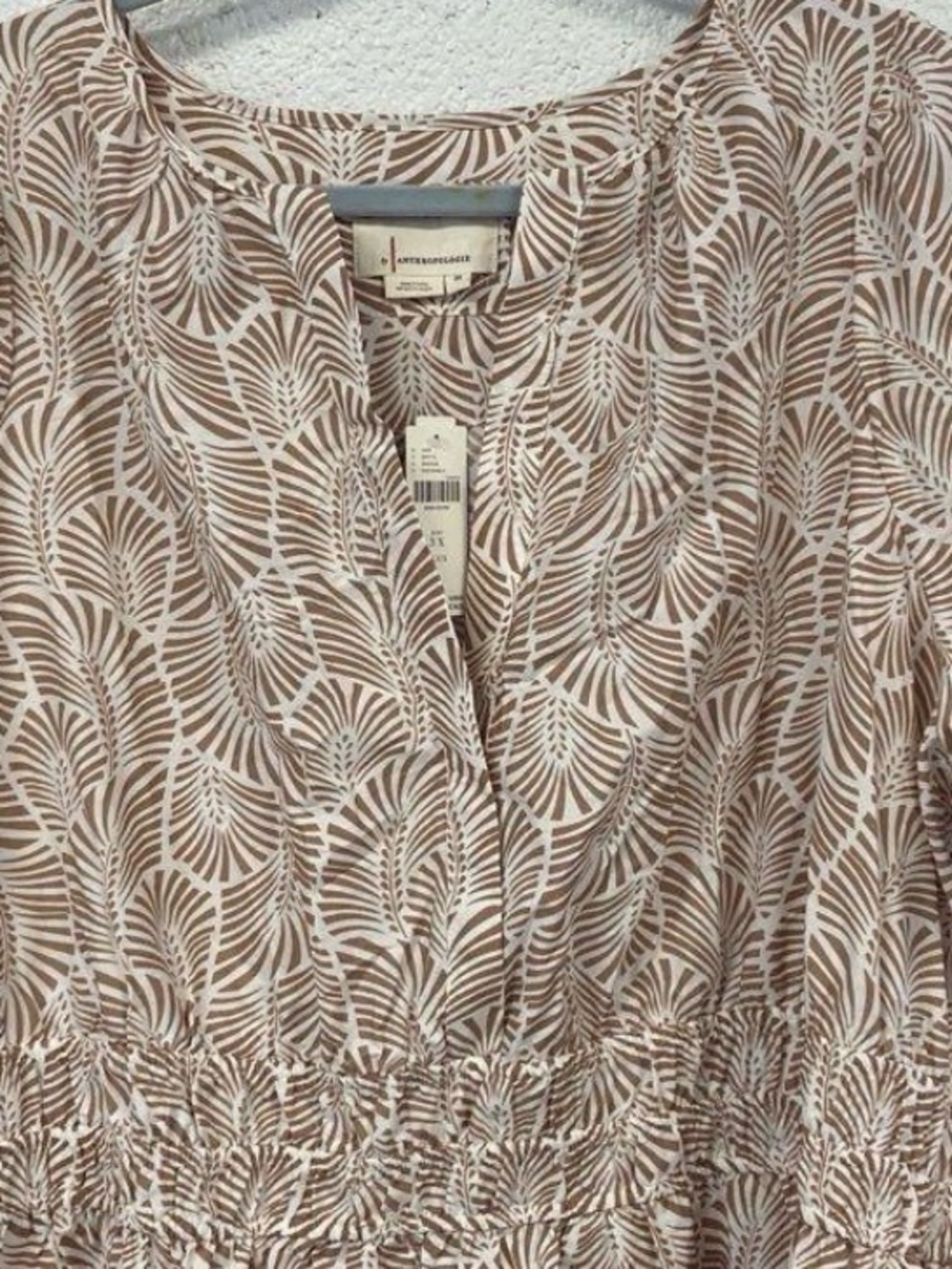 NWT Anthropologie The Somerset Maxi Dress | 3X | Tan + White Floral Print - Picture 4 of 8